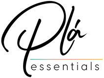 Logo multicolor de plá essentials